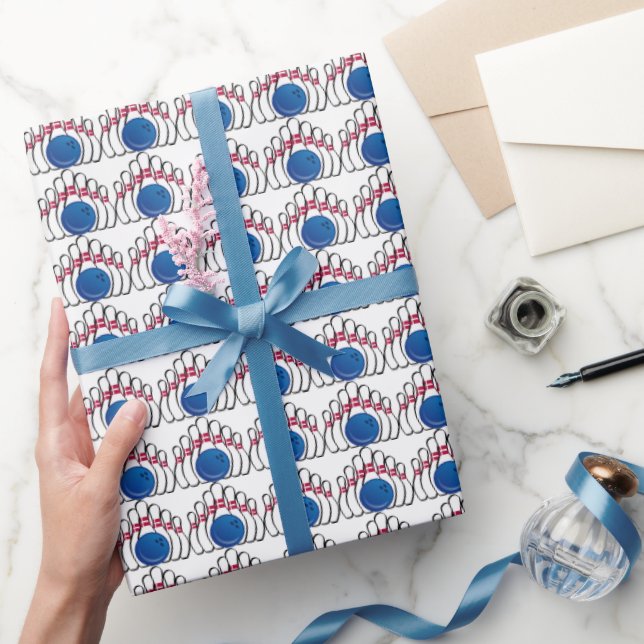 Sports Bowling pins and ball wrapping paper (Gifting)