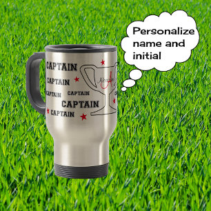 Sports captain Monogram name personalized Travel Mug