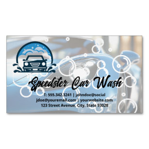 Sports Car   Auto Wash Clean Detailing Magnetic Business Card
