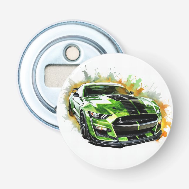 Sports Car Button Bottle Opener (Front)