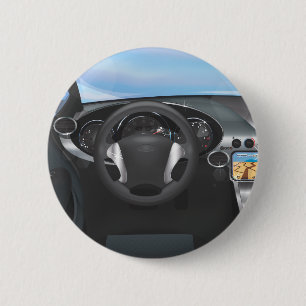 Sports Car Dashboard 2 Inch Round Button