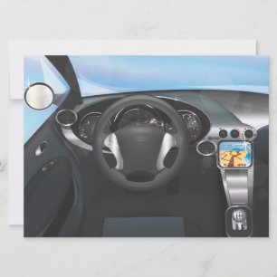 Sports Car Dashboard Invitation