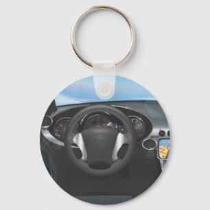Sports Car Dashboard Keychain