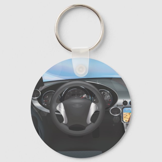 Sports Car Dashboard Keychain (Front)