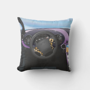 Sports Car Dashboard Throw Pillow