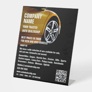 Sports Car Design, Auto Dealership Advertising Pedestal Sign