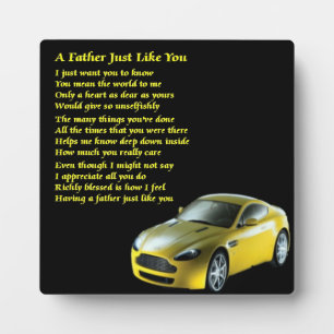 Sports Car Father Poem Plaque