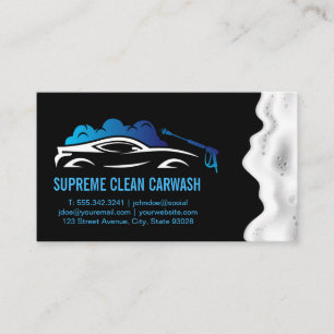 Sports Car Getting Spray Washed   Soap Suds Business Card