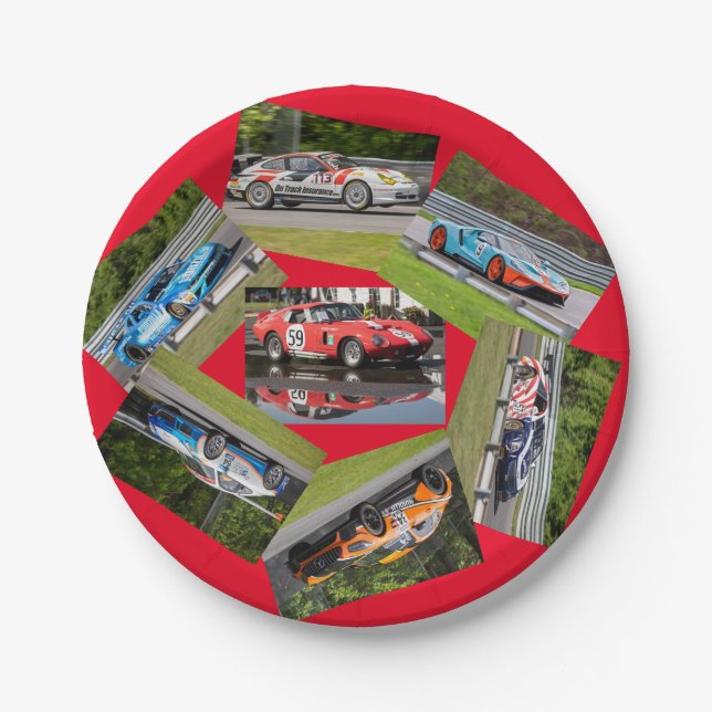 Sports Car Racing Paper Plate (Front)