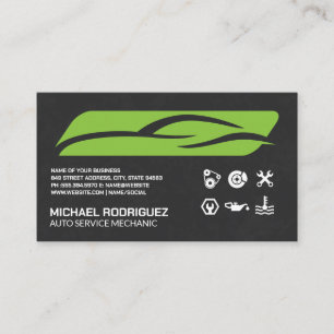 Sports Car Stylized Logo Auto Services Business Card