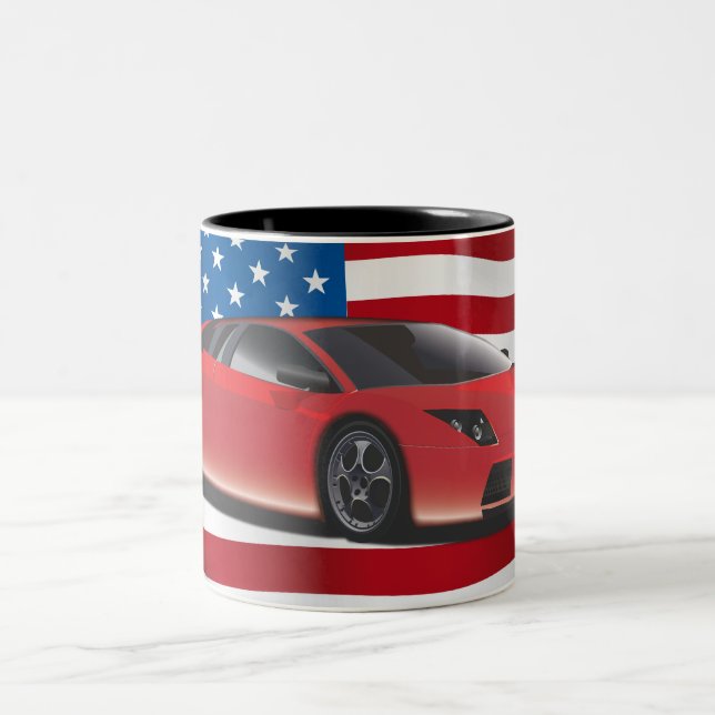 Sports Car Two-Tone Coffee Mug (Center)