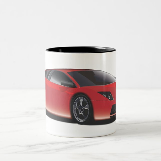 Sports Car Two-Tone Coffee Mug (Center)