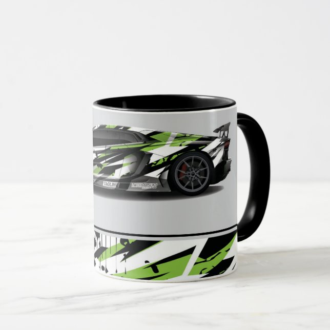 Sports Car Two-Tone Coffee Mug (Front Right)