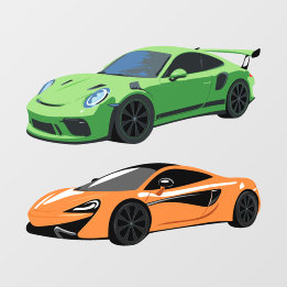 Sports car wall decals