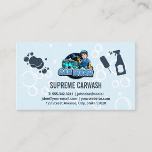 Sports Car Wash and Cleaning Tools Car Care Business Card