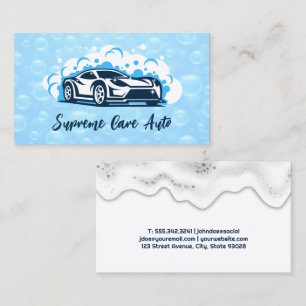 Sports Car Wash Logo   Soap Suds Business Card