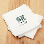 Sports Club Name Tennis Icons Green Logo Paper Napkin<br><div class="desc">Easily customize this paper towel by adding your club or society name by clicking the "Personalize" button. You can change the background, fonts, and patch colour by clicking the "Edit with Design tool". Perfect for any club, business, or school society. Order as many or as fewer as required. There's no...</div>