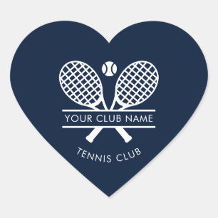 Sports Club Name Tennis Minimalist Heart Sticker