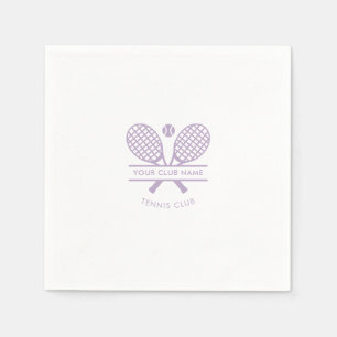 Sports Club Name Tennis Racket Icons Paper Napkin