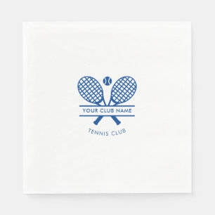 Sports Club Name Tennis Racket Motif Paper Napkin