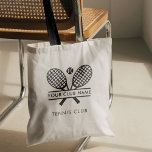 Sports Club Name Tennis Team Black Swag Custom Tote Bag<br><div class="desc">Easily customize this tote bag by adding your club or society name by clicking the "Personalize" button. You can change the background, fonts, and patch colour by clicking the "Edit with Design tool". Perfect for any club, business, or school society. Order as many or as fewer as required. There's no...</div>