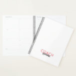 Sports COACH NAME Team colours Modern Office Planner<br><div class="desc">Custom COACH in Red, LAST NAME in black on white background. Back side custom TEAM MOTTO or Team Name in black. Easy to personalize text, text colours to your own team colours. Unisex. Great Gift, Award, Season Strategy Planner for any Coach from Little League thru college Sports. Simple, Modern Style....</div>