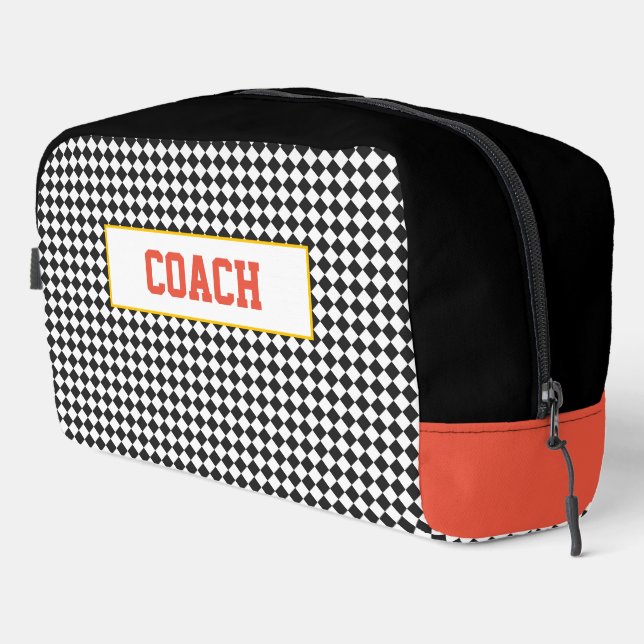 Sports COACH Team Spirit Colours Chequerboard Fun Dopp Kit (Right Corner)