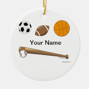 Sports Collage Ceramic Ornament