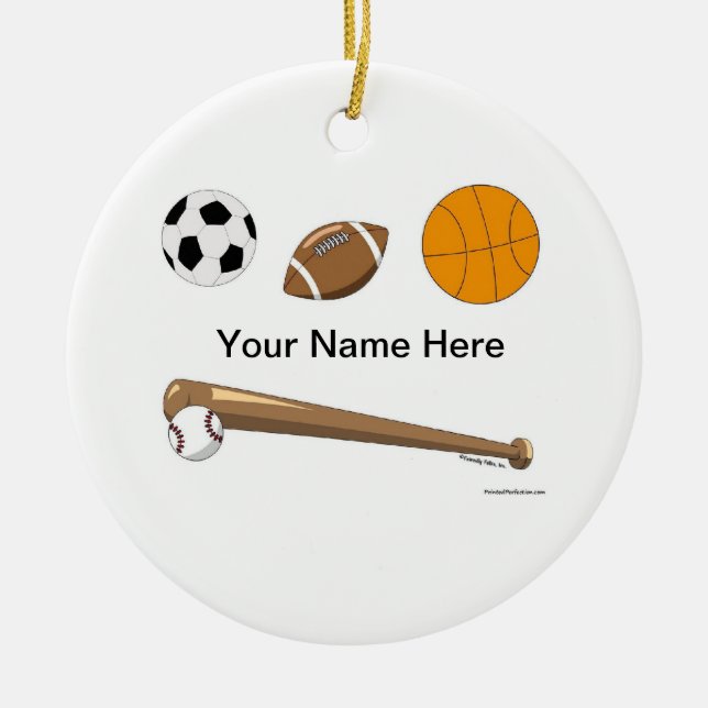 Sports Collage Ceramic Ornament (Front)