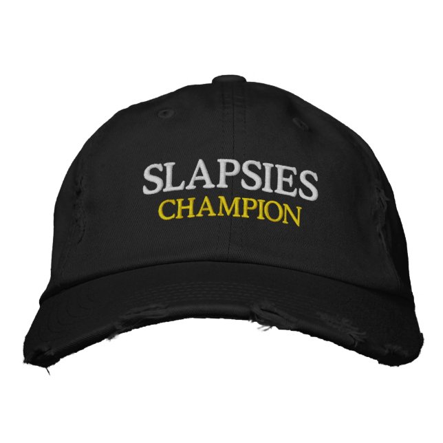 Sports College Drinking Games SLAPSIES CHAMP  Embroidered Hat (Front)