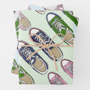  Sports concept. Gym shoes of different colours.  Wrapping Paper Sheet