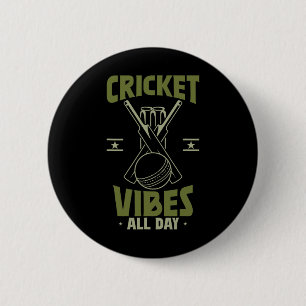 Sports Cricket Player Cricket Vibes  2 Inch Round Button