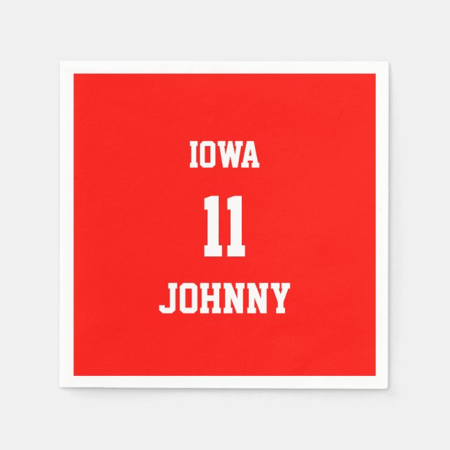 Sports Custom Candy Apple Red Paper Napkins (Front)