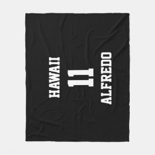 Sports Customized Black White Team Colours Fleece Blanket