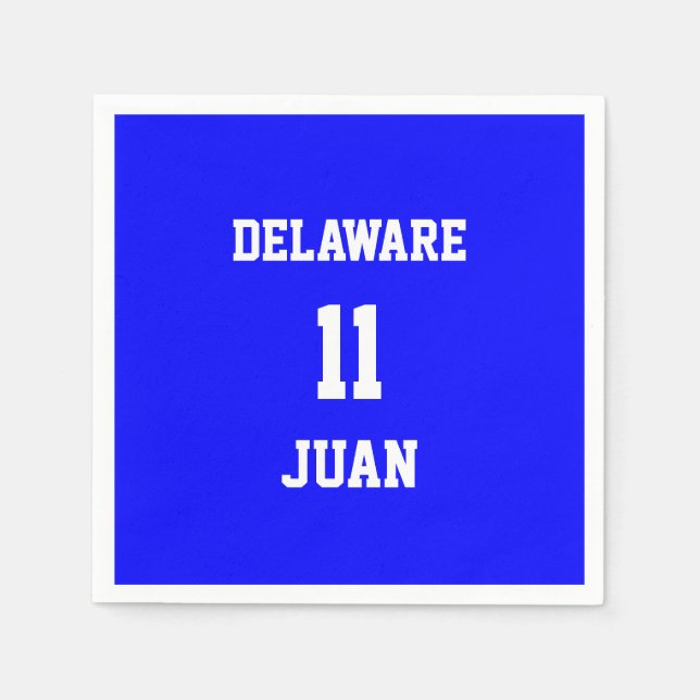 Sports Customized Blue Paper Napkins (Front)