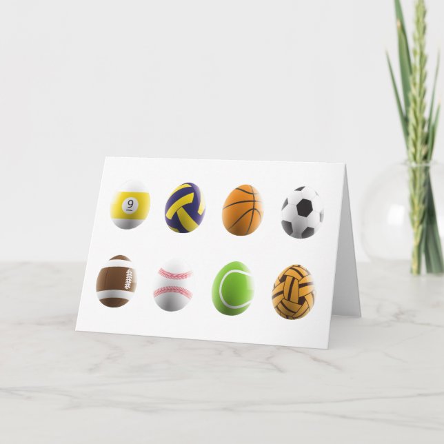 sports easter eggs holiday card (Front)