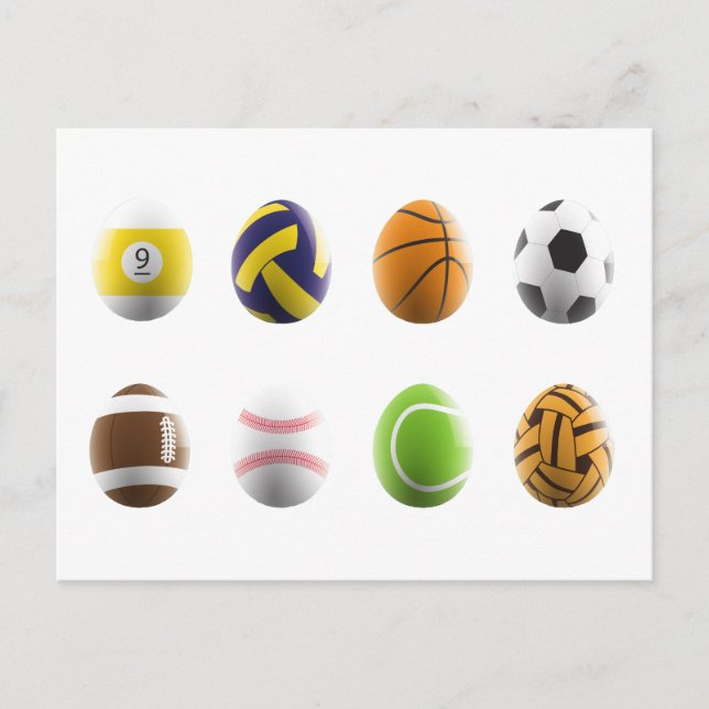 sports easter eggs holiday postcard (Front)