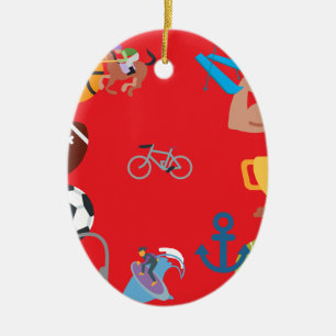 sports emoji ceramic ornament