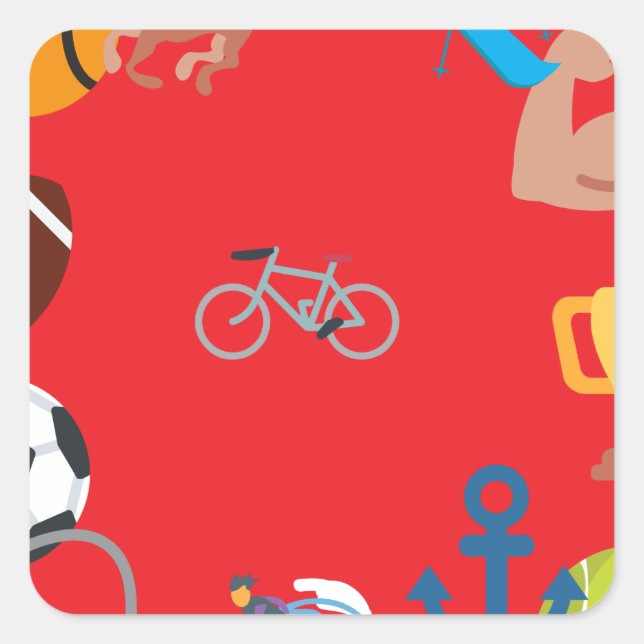 sports emoji square sticker (Front)