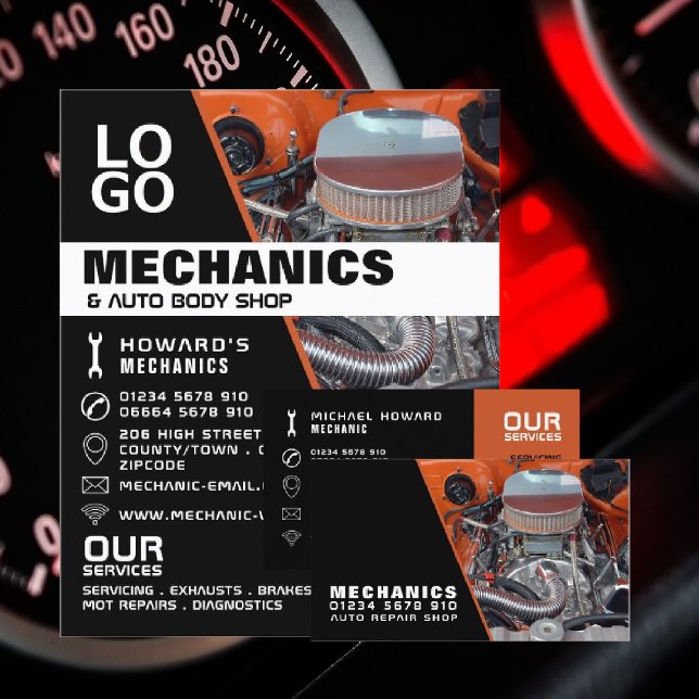 Sports Engine, Auto Mechanic & Repairs Business Card (Creator Uploaded)