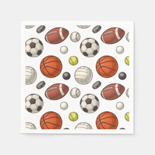 Sports Equipment Pattern Napkin