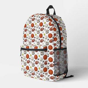 Sports Equipment Pattern Printed Backpack