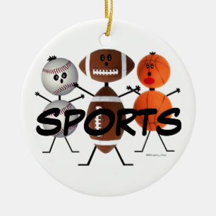Sports Fan Cartoon Ceramic Ornament