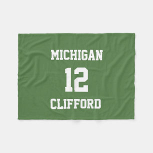 Sports Fan Customized Fern Green Fleece Blanket