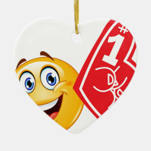 sports fan emoji ceramic ornament