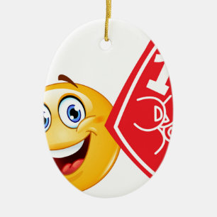 sports fan emoji ceramic ornament