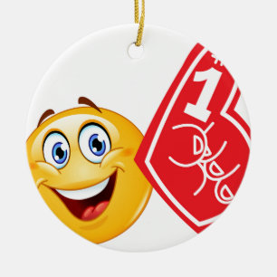 sports fan emoji ceramic ornament