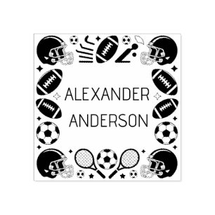 Sports Fan Personalize Rubber Stamp