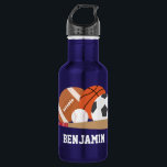 Sports Fan Personalized 532 Ml Water Bottle<br><div class="desc">Personalized design for your little athletes and sports fans.</div>
