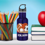 Sports Fan Personalized 532 Ml Water Bottle<br><div class="desc">Personalized design for your little athletes and sports fans.</div>